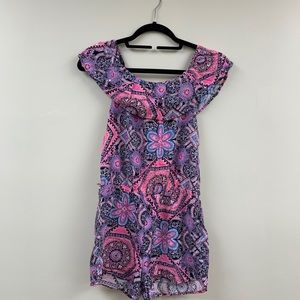 neon patterned romper